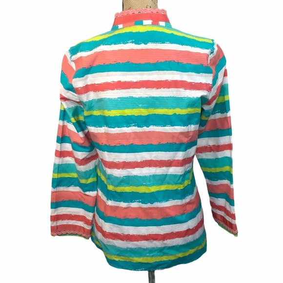 Vineyard Vines Tunic Top Silk Cotton Stripes S - Picture 9 of 12